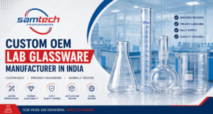 Custom OEM lab glassware manufacturer in India for bespoke designs, private labelling and bulk supply