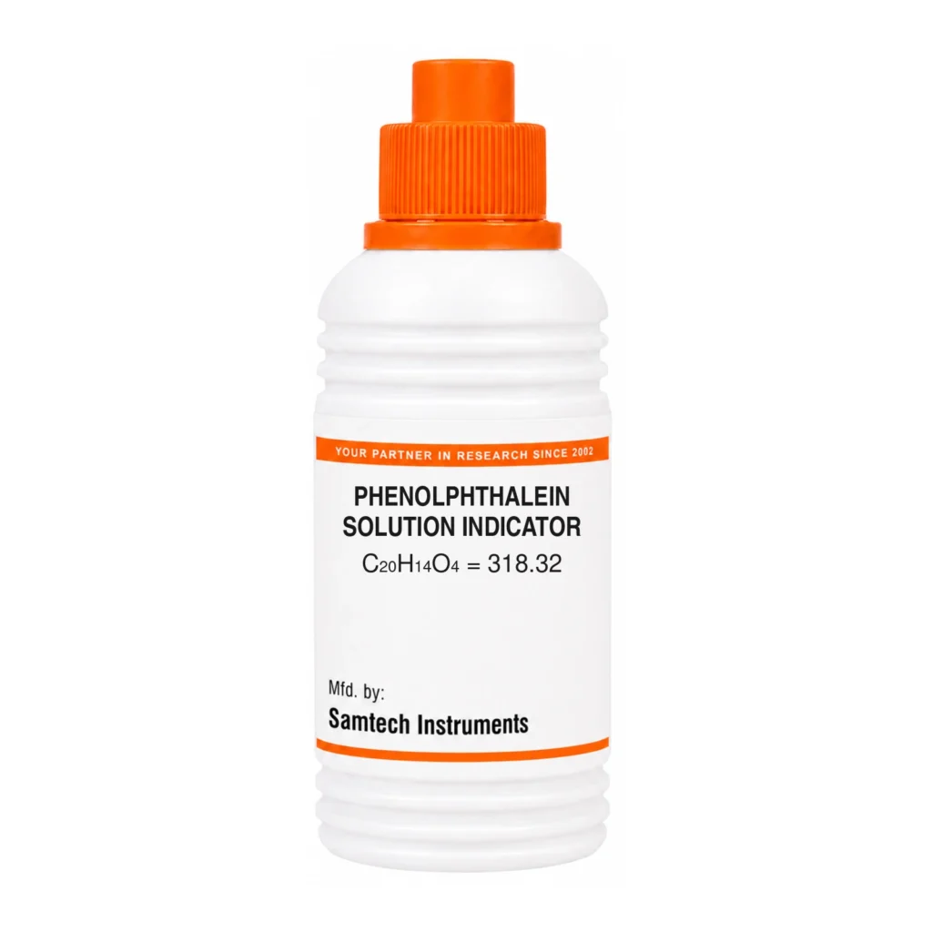 Phenolphthalein Solution Indicator (C20H14O4) laboratory chemical – Samtech Instruments, Ambala