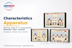 Characteristics Apparatus (PN Junction Diode, Zener Diode, Transistor) - working, types and V-I characteristics, manufacturer in Ambala India by Samtech Instruments