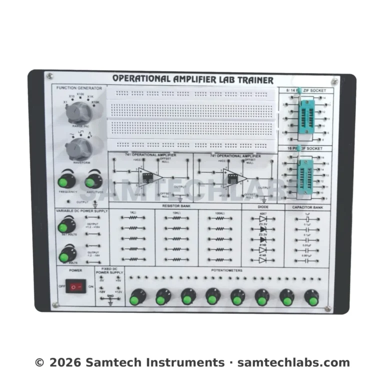 Operational Amplifier Lab Trainer with function generator, 741 op-amps and breadboard - Samtech Instruments, Ambala