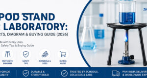 Laboratory tripod stand with wire gauze and beaker over a Bunsen burner – complete guide by Samtech Instruments